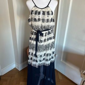 Long dress with sheer bottom